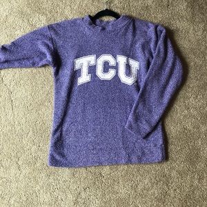 TCU Texas Christian terrycloth Crewneck S purple